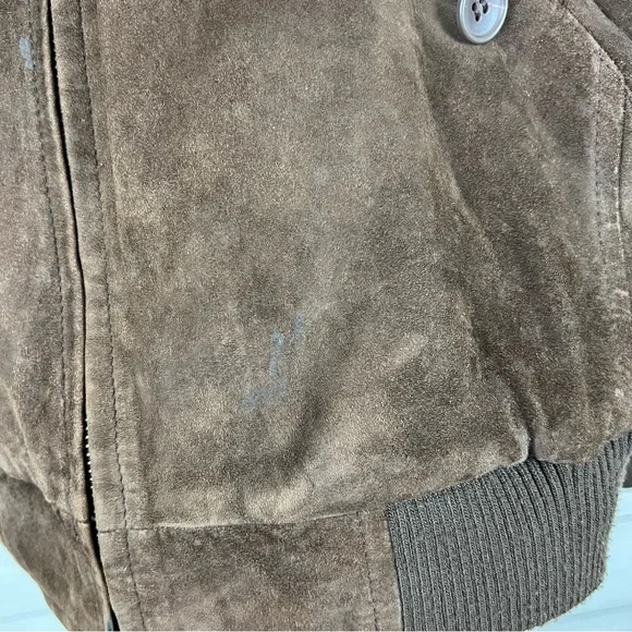 Peter Millar Leather Plaid Lined Bomber Jacket